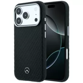   iPhone 17 Pro Max Tok - Mercedes Leather Semi Wrap Wood Effect MagSafe - Fekete