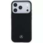 iPhone 17 Pro Max Tok - Mercedes Leather Semi Wrap Wood Effect MagSafe - Fekete