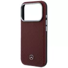 iPhone 17 Pro Max Tok - Mercedes Leather Semi Wrap Wood Effect MagSafe - Piros
