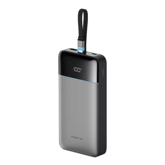 Cuktech LPB252N Power Bank 25000mAh 120W Beépített USB-C Kábellel - Szürke