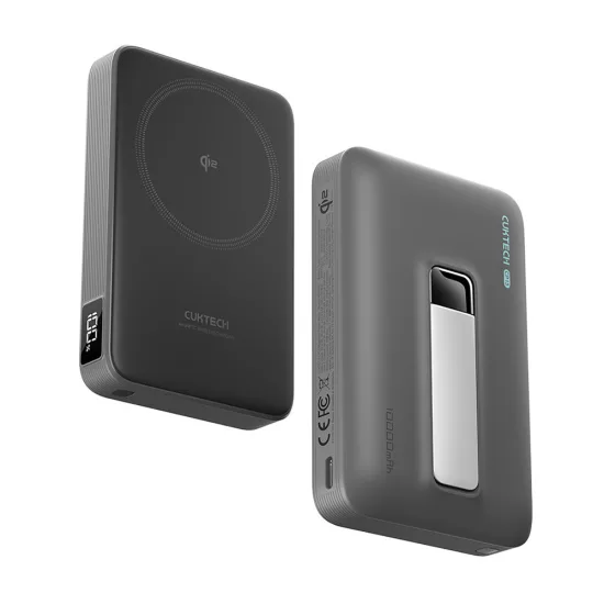 Cuktech WPB100 10000mAh Qi2 Mágneses Power Bank - Fekete