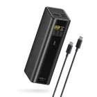 Cuktech PB200U Power Bank 20000mAh 210W - 2x USB-C + USB-A TFT Kijelzővel és 240W USB-C Kábellel - Fekete