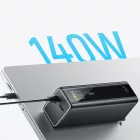 Cuktech PB200U Power Bank 20000mAh 210W - 2x USB-C + USB-A TFT Kijelzővel és 240W USB-C Kábellel - Fekete