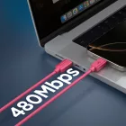 Spigen Essential USB-C - USB-C Kábel - 1m 60W - Pink