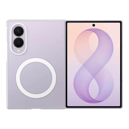 Samsung Galaxy Z Fold 8 Tok - Samsung Clear Magnet Case + 2x Tükröződésgátló Film - Átlátszó