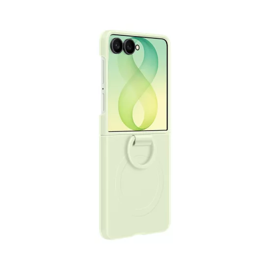 Samsung Galaxy Z Flip 8 Tok - Samsung Silicone Ring Magnet Cover - Zöld