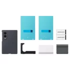 Samsung Galaxy Z Fold 8 Tok - Samsung Silicone Magnet Case + 2x Tükröződésgátló Film - Fekete