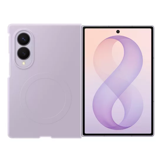 Samsung Galaxy Z Fold 8 Tok - Samsung Silicone Magnet Case + 2x Tükröződésgátló Film - Lila