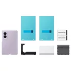 Samsung Galaxy Z Fold 8 Tok - Samsung Silicone Magnet Case + 2x Tükröződésgátló Film - Lila