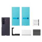 Samsung Galaxy Z Fold 8 Ultra Tok - Samsung Silicone Magnet Case + 2x Tükröződésgátló Film - Lila