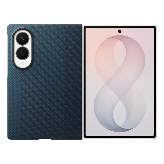 Samsung Galaxy Z Fold 8 Tok - Samsung Carbon Magnet + 2x Tükröződésgátló Film - Kék
