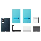 Samsung Galaxy Z Fold 8 Tok - Samsung Carbon Magnet + 2x Tükröződésgátló Film - Kék