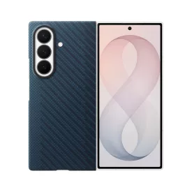   Samsung Galaxy Z Fold 8 Ultra Tok - Samsung Carbon Magnet + 2x Tükröződésgátló Film - Tengerészkék
