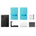Samsung Galaxy Z Fold 8 Tok - Samsung Carbon Standing Case + 2 Tükröződésgátló Film - Fekete
