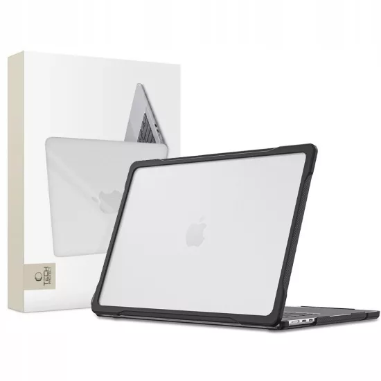 MacBook Air 13" (2023-2026) Tok - Tech-Protect Velar - Áttetsző- Fekete