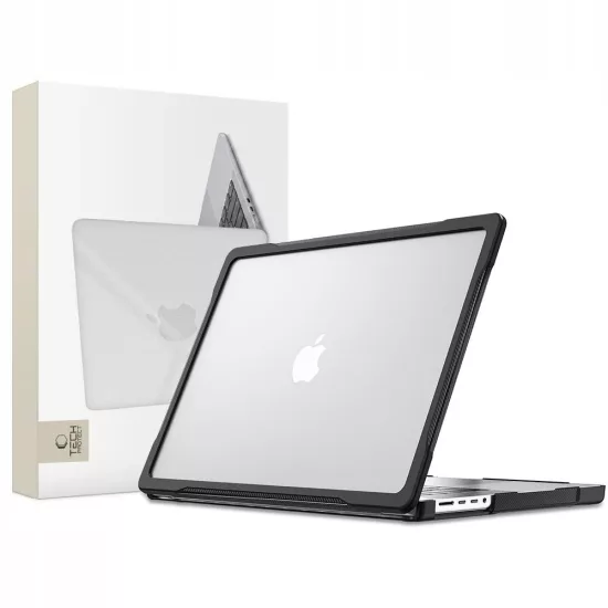 MacBook Pro 16" (2021-2026) Tok - Tech-Protect Velar - Áttetsző-Fekete