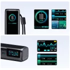 Joyroom PODIX PR70 Power Bank 25000mAh 240W - Két Beépített USB-C Kábellel és Két TFT Kijelzővel - Szürke