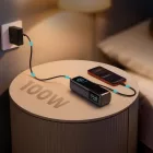 Joyroom PODIX PR70 Power Bank 25000mAh 240W - Két Beépített USB-C Kábellel és Két TFT Kijelzővel - Szürke