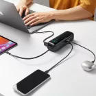 Joyroom PODIX PR70 Power Bank 25000mAh 240W - Két Beépített USB-C Kábellel és Két TFT Kijelzővel - Szürke