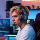 Acefast H15 Bluetooth / 2.4 GHz / AUX Gaming Fejhallgató Mikrofonnal és RGB Háttérvilágítással - Fekete