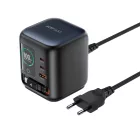 Acefast Z10 GaN Asztali Töltő 100W - 3xUSB + Visszahúzható USB-C Kábellel és TFT Kijelzővel - Fekete