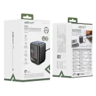 Acefast Z10 GaN Asztali Töltő 100W - 3xUSB + Visszahúzható USB-C Kábellel és TFT Kijelzővel - Fekete