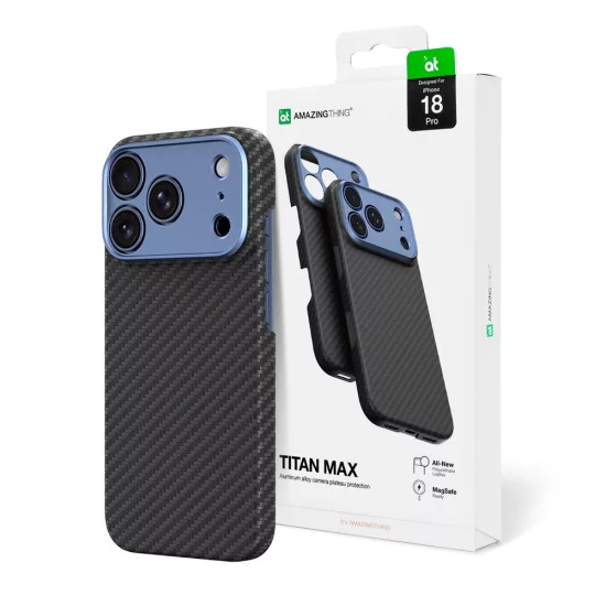 iPhone 18 Pro Tok - AmazingThing Titan Max Lens MagSafe - Kék