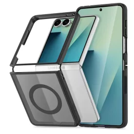  Samsung Galaxy Z Flip 8 Tok - Tech-Protect Magmat MagSafe - Áttetsző-Fekete