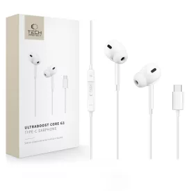   Tech-Protect Ultraboost Core G3 USB-C Vezetékes Fülhallgató - Fehér