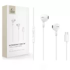 Tech-Protect Ultraboost Core G4 USB-C Vezetékes Fülhallgató - Fehér