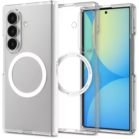 Samsung Galaxy Z Fold 8 Ultra Tok - Spigen Ultra Hybrid Pro MagFit - Átlátszó- Fehér