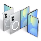 Samsung Galaxy Z Fold 8 Tok - Spigen AirSkin MagFit MagSafe - Átlátszó-Fehér