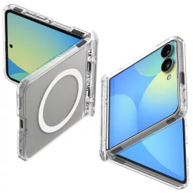   Samsung Galaxy Z Flip 8 Tok - Spigen Ultra Hybrid Pro MagFit MagSafe - Átlátszó-Fehér