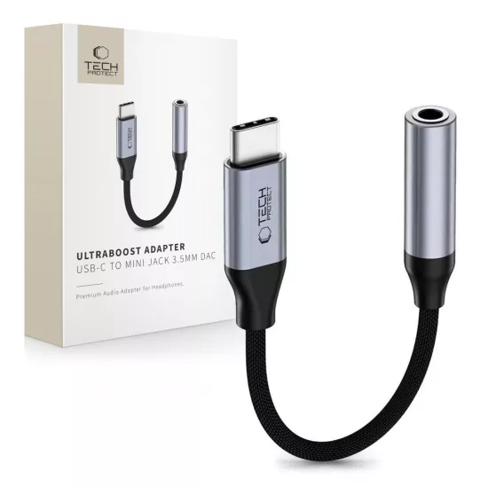 Tech-Protect Ultraboost USB-C - Mini Jack 3.5mm DAC Adapter