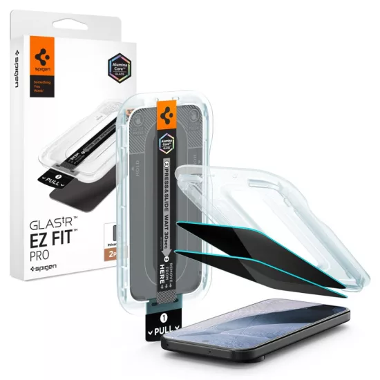 Google Pixel 10 / 11 Kijelzővédő Üvegfólia - Spigen Glas.tR EZ Fit Pro HD Privacy x 2 db