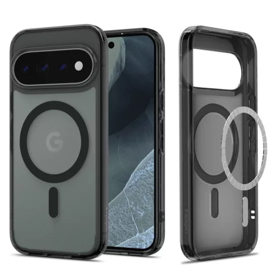 Google Pixel 11 Pro Tok - Spigen Ultra Hybrid MagFit MagSafe - Áttetsző-Fekete