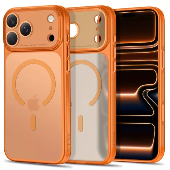 iPhone 18 Pro Max / 17 Pro Max Tok - Tech-Protect MagPrime MagSafe - Áttetsző-Narancs