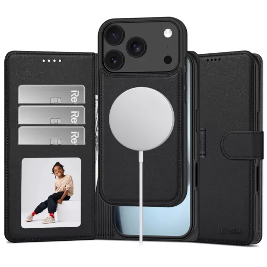 iPhone 17 Pro / 18 Pro Tok - Tech-Protect Wallet MagSafe - Fekete