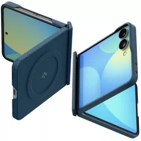   Samsung Galaxy Z Flip 8 Tok - Spigen AirSkin Aramid MagFit MagSafe - Kék