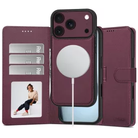   iPhone 17 Pro / 18 Pro Tok - Tech-Protect Wallet MagSafe - Bordó