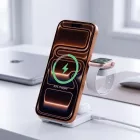 Tech-Protect A56 3in1 MagSafe 25W QI2.2 Vezeték Nélküli Töltő + C-C Kábel - Fehér