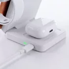 Tech-Protect A56 3in1 MagSafe 25W QI2.2 Vezeték Nélküli Töltő + C-C Kábel - Fehér