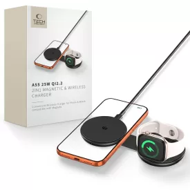   Tech-Protect A55 2in1 MagSafe 25W QI2.2 Vezeték Nélküli Töltő + C-C Kábel - Fekete