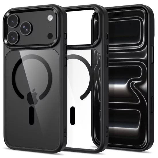 iPhone 17 Pro / 18 Pro Tok - Tech-Protect Magmat Magsafe CC - Átlátszó-Fekete