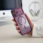 iPhone 17 Pro Max / 18 Pro Max Tok - Tech-Protect Magmat Magsafe CC - Átlátszó-Bordó