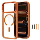 iPhone 17 Pro / 18 Pro Telefon Tok - Tech-Protect Magmat Magsafe CC - Átlátszó-Narancs