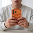 iPhone 17 Pro / 18 Pro Telefon Tok - Tech-Protect Magmat Magsafe CC - Átlátszó-Narancs