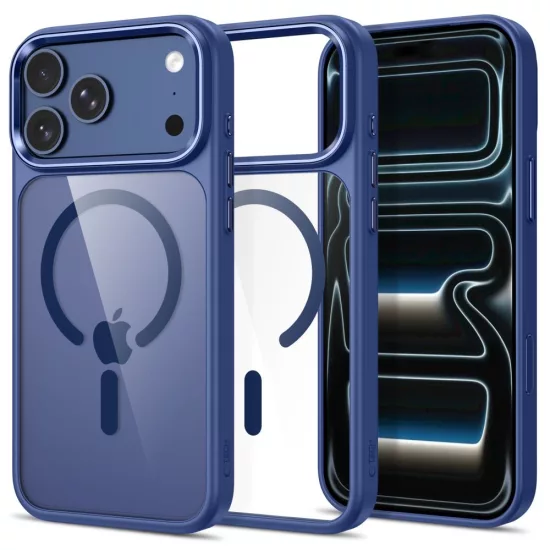 iPhone 17 Pro / 18 Pro Telefon tok - Tech-Protect Magmat MagSafe CC - Átlátszó-Sötétkék