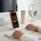 iPhone 17 Pro Max / 18 Pro Max Telefonok - Tech-Protect Magmat Magsafe CC - Átlátszó-Narancs