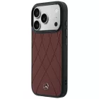iPhone 17 Pro / 18 Pro Tok - Mercedes Leather Crossed Lines MagSafe - Bordó